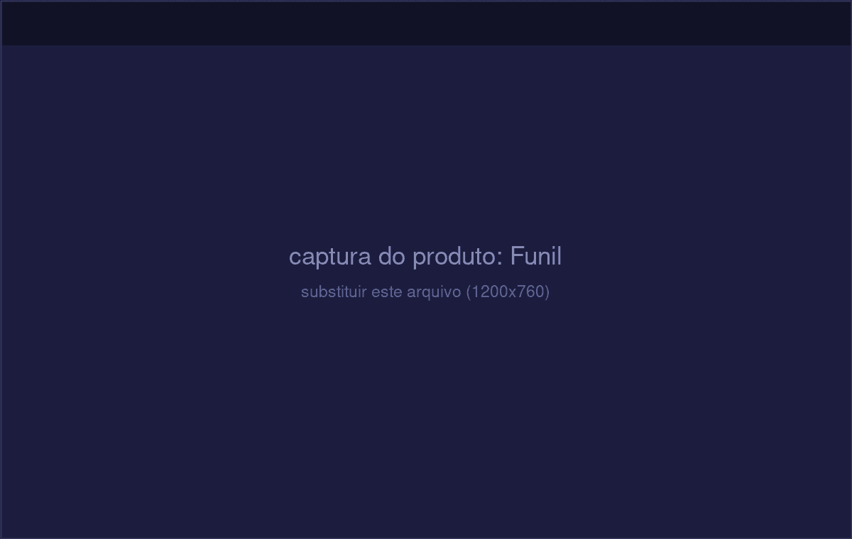 Quadro de funil do Tezaraki CRM